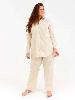 Брюки женские MINAKU: Home collection цвет бежевый, р-р 48