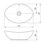 Раковина накладная на столешницу "Гамма-56*37" ш*г овал (Kirovit)