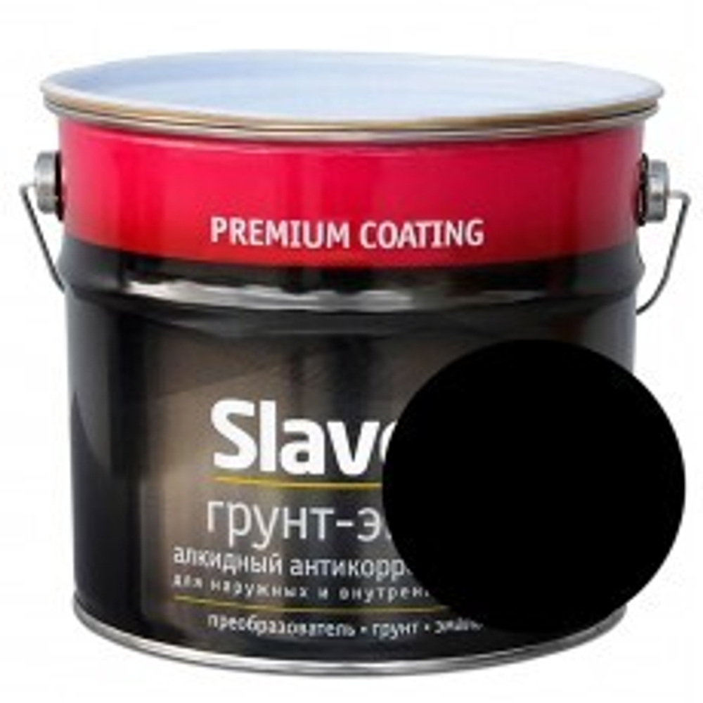 ГРУНТ-ЭМАЛЬ SLAVEN 3В1 ЧЕРНЫЙ 3,2КГ