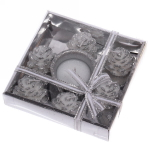 Набор свечей «Лесное очарование» 14х14х3 см, серебро