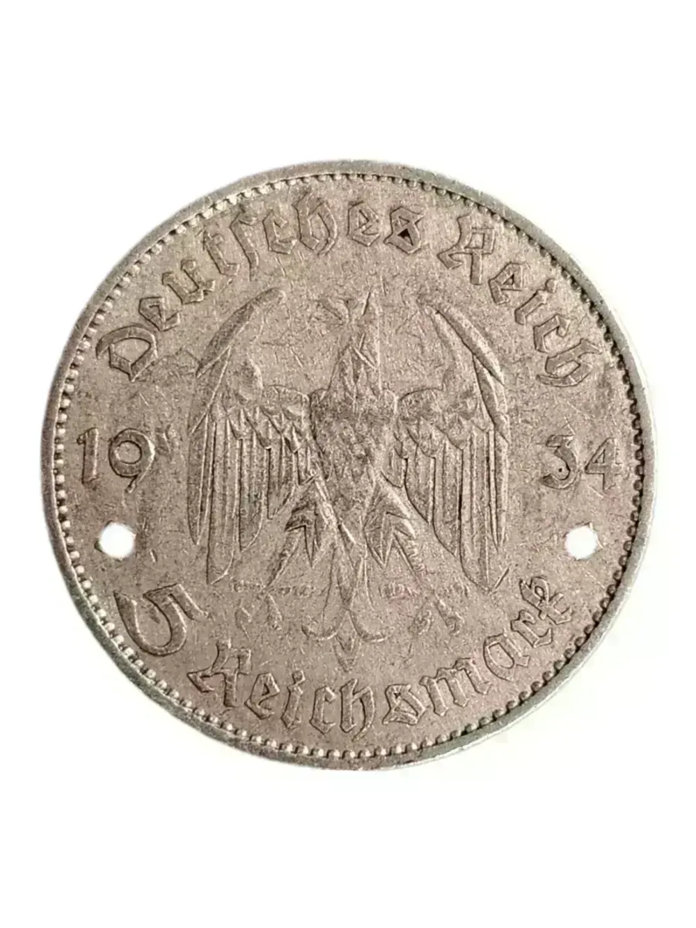 Монета 5 рейхсмарок Германия 1934 год (Кирха не подписная)