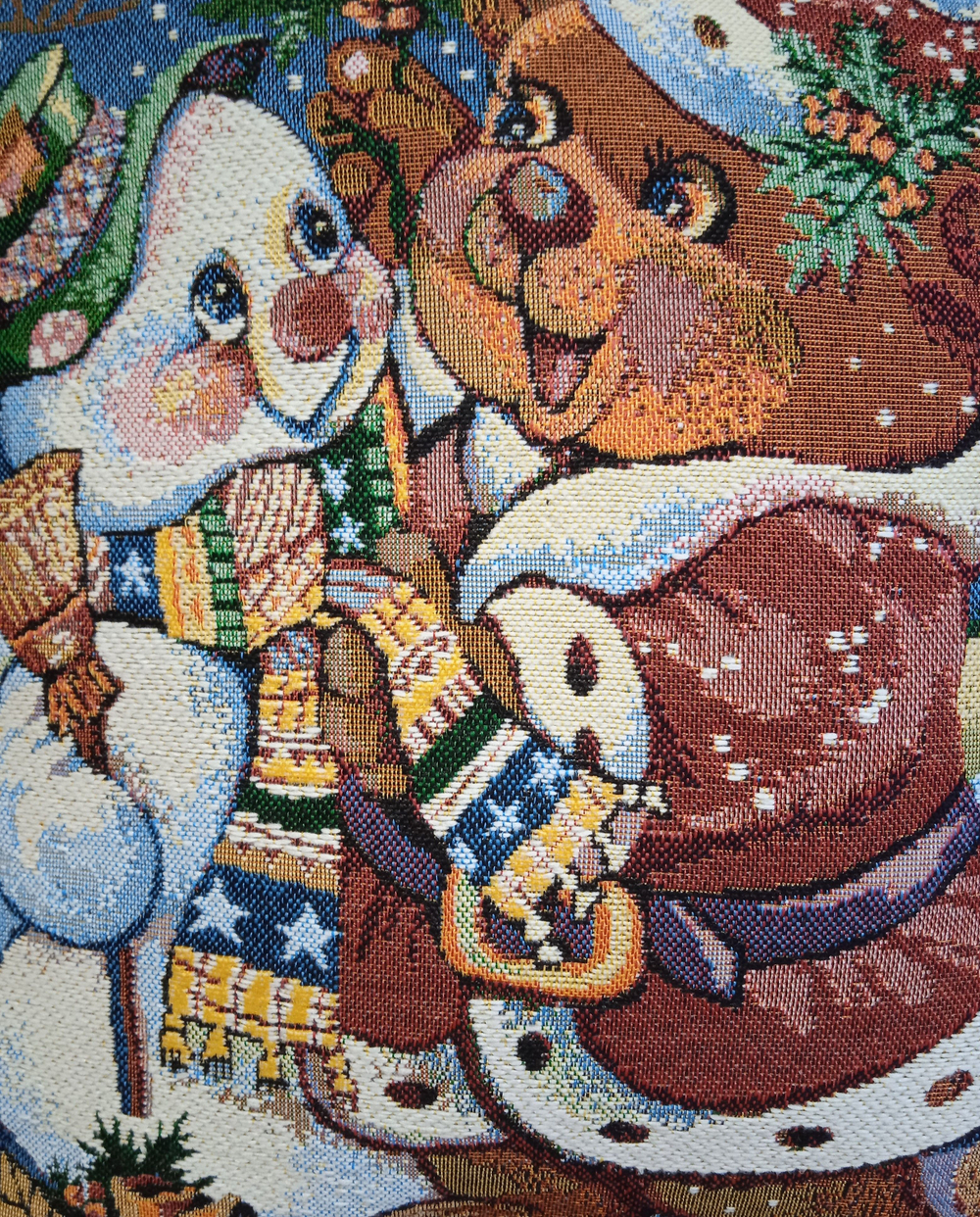 Декоративная гобеленовая наволочка для интерьерной подушки Новый год 47*47