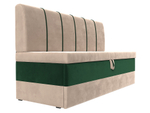 Диван кухонный прямой Энигма, Бежевый\Зеленый, Велюр, 112877