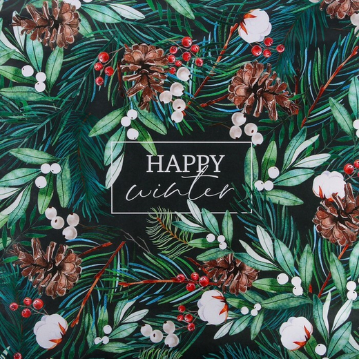 Бумага упаковочная глянцевая «Зимний хлопок», 70 х 100 см