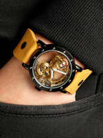 Часы скелетоны механические Power Black Orange YOURTIME