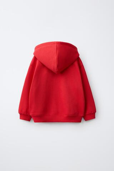 ZARA ХУДИ НА МОЛНИИ С ВЫШИВКОЙ, КРАСНЫЙ