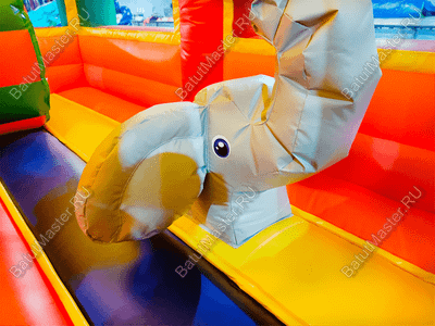 Коммерческий надувной батут "Законы джунглей", без горки