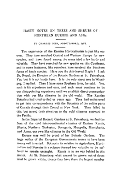 Hasty Notes On Trees and Shrubs of Northern Europe and Asia | Gibb Charles
