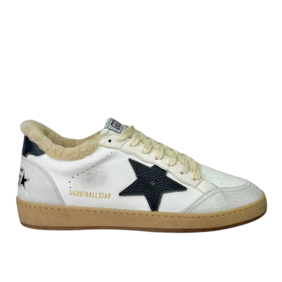Зимние Golden Goose Ball Star / Белые черная звезда муж
