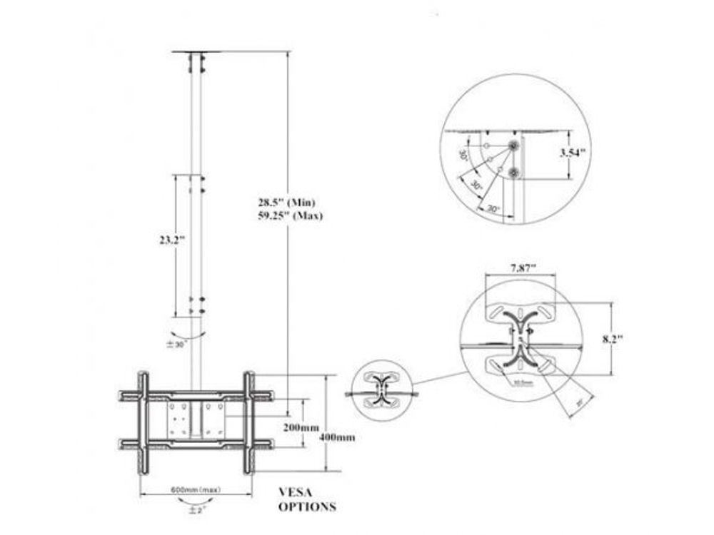 Потолочный кронштейн NB T560-15