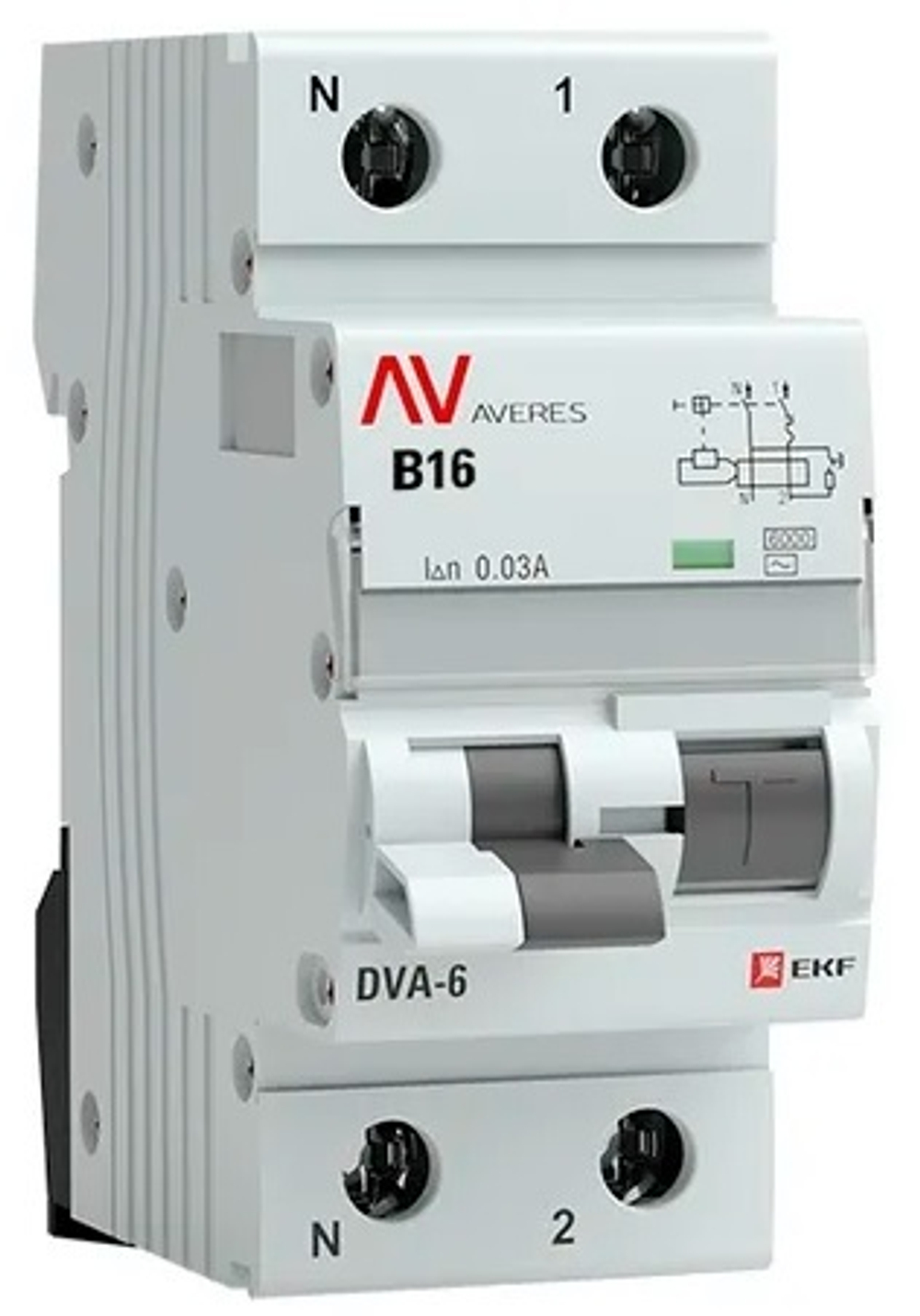 Автомат дифференциальный EKF rcbo6-1pn-16B-30-ac-av