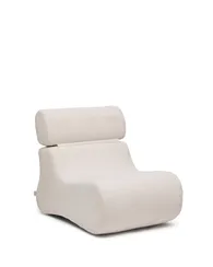 Club Кресло цвета экрю из ткани букле