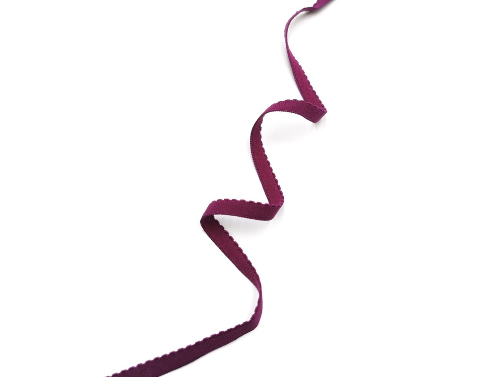 Отделочная резинка с фестонами, 8 мм, малиновое сияние, Турция,  (Арт: OTR605/8-1144), м