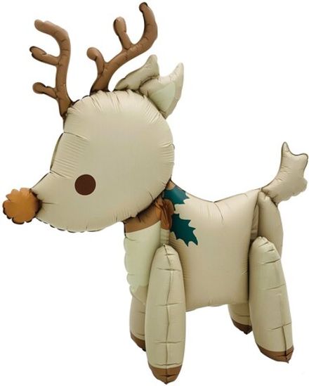 Ходячий шар "Новогодний оленёнок" кремовый сатин