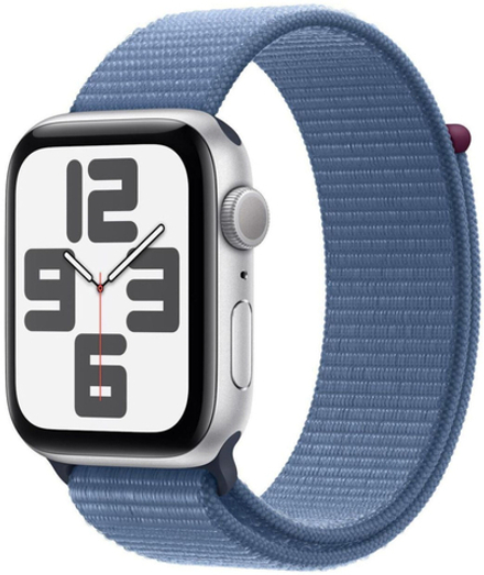 Apple Watch SE 2 (2024), 40 мм, Умные часы Корпус из алюминия цвета Серебро, Sport Loop Ледяной синий