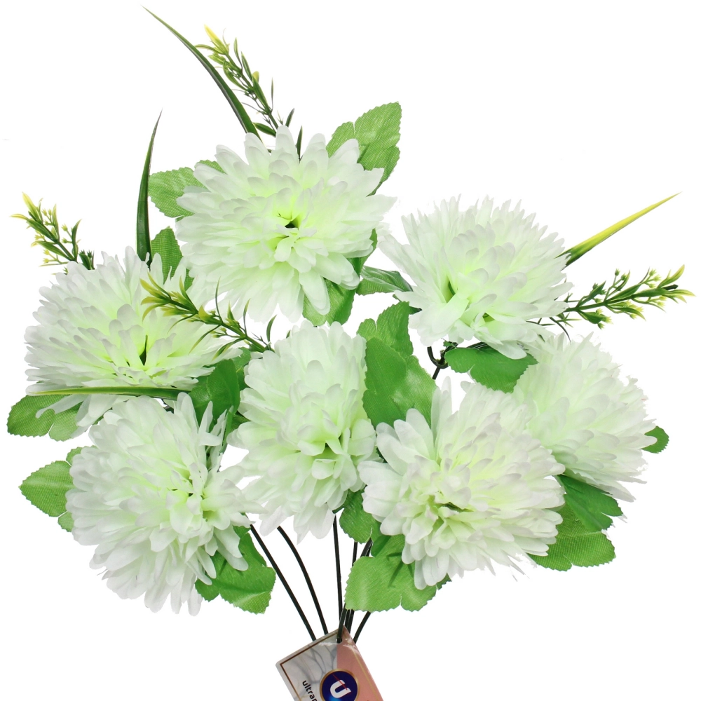 Искусственные цветы «Цветочная мелодия» Хризантемы 40см 7 цветков белые