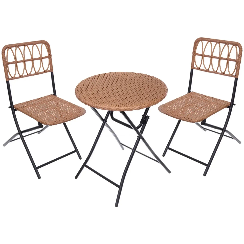 Набор садовой мебели складной «Дачная симфония» DS-R127: стол 60*70 см, 2 стула 54*46*85 см, бежевый