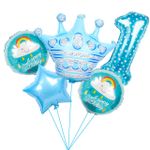 Шар (30"/76 см) Фигура, Корона, Голубой 1 шт.