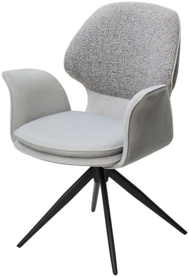 Стул LENNE 360 град. поворот., серый MILAN-450, ткань/ MOHAIR-151, ткань/ Черный