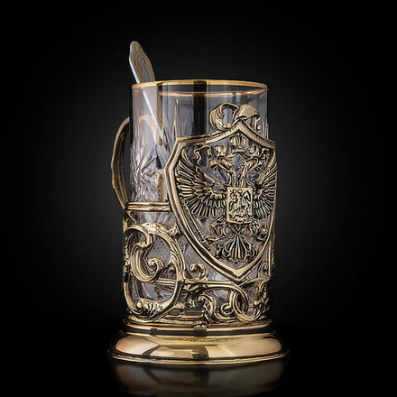 13000395 Подстаканник ручн. раб."Герб" 3 пр.