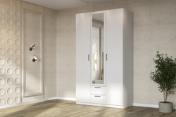 Шкаф трехстворчатый Бали, Белый шагрень