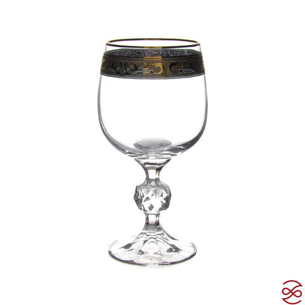 Золотой лист Клаудия Набор бокалов для вина 190 мл Кристалайт (6 шт)