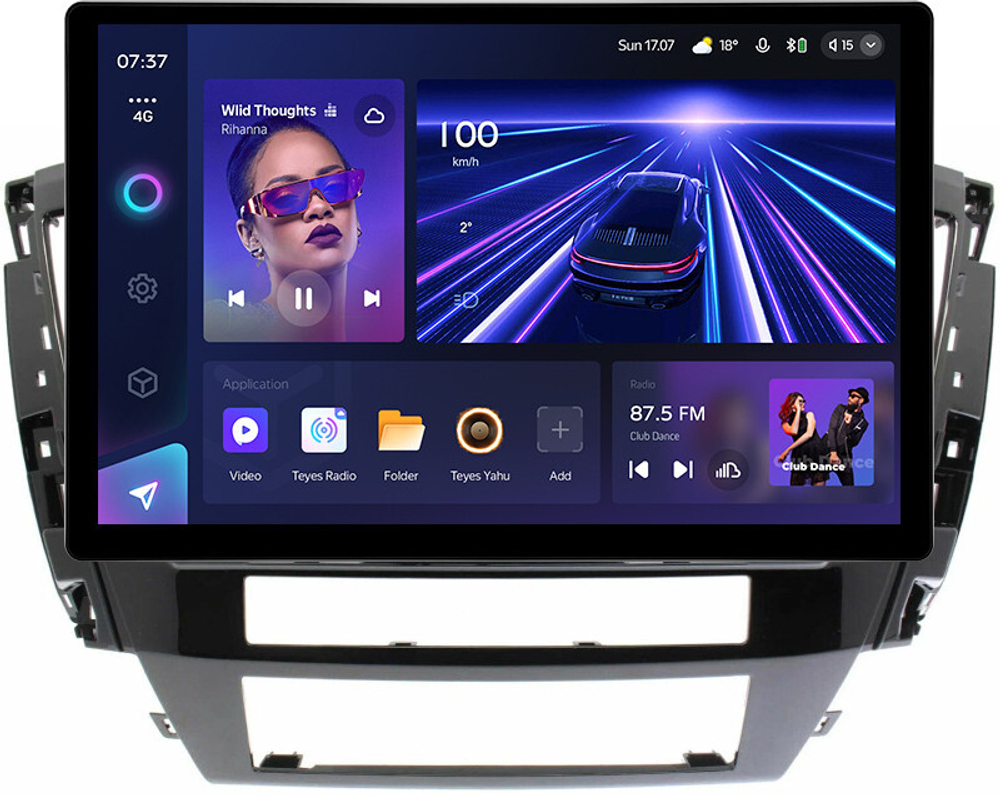 Магнитола Mitsubishi Pajero Sport 3 2020-2024, Montero Sport (прямоугольный климат, рамка 10) - Teyes CC3-2K монитор 13", QLED+2K, Android 10, ТОП процессор, 4G SIM-слот, CarPlay