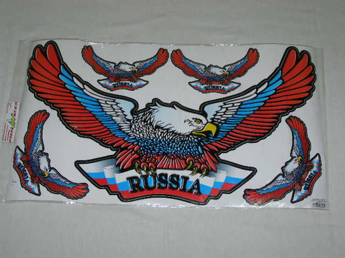 Наклейка Орел  Russia  (720х410) набор 5 шт (A-STICKER)