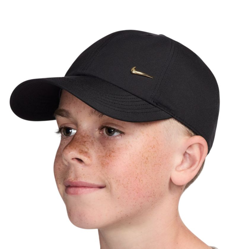 Теннисная кепка Nike Kids Dri-Fit Club Unstructured Metal Swoosh - black/gold