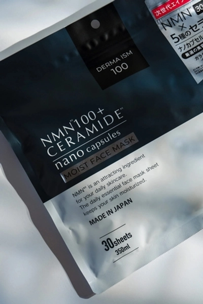 Антивозрастная маска для лица c NMN, 5 видами керамидов, коллагеном, растительными экстрактами EVLISS Make.iN NMN 100 Plus Ceramide Nanо Cаpsules Moist Face Mask, 30 шт