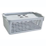 Корзинка Лофт 3,8л 295х105 мм с крышкой (серый)