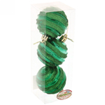 Новогодние шары 6 см (набор 3 шт) «Сказочное сияние», зеленый