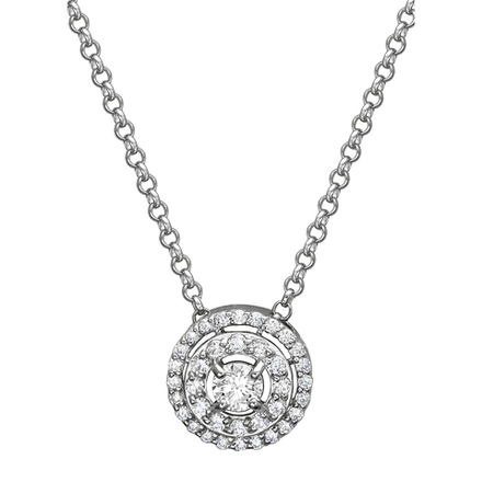 Колье-подвеска с бриллиантами  из белого золота JA-L-1Л621773