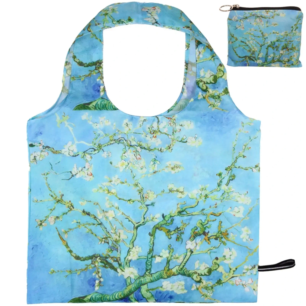 Сумка - шоппер в чехле с замком водонепроницаемая «ИДЕЯДОМА», принт миндальное дерево, 46*55см