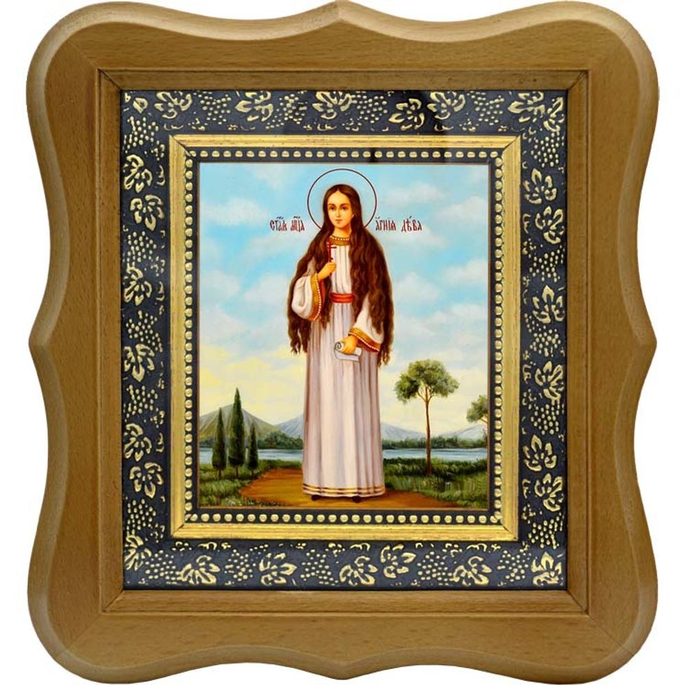 Анна (Агния) Римская, дева, мученица. Икона на холсте.