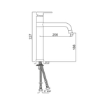 Удлиненный смеситель для раковины Jaquar Fusion FUS-CHR-29009B