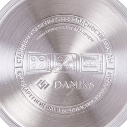 Кастрюля нерж, 3 л, с крыш, Daniks, Вена, SD-Т87-18, индукц