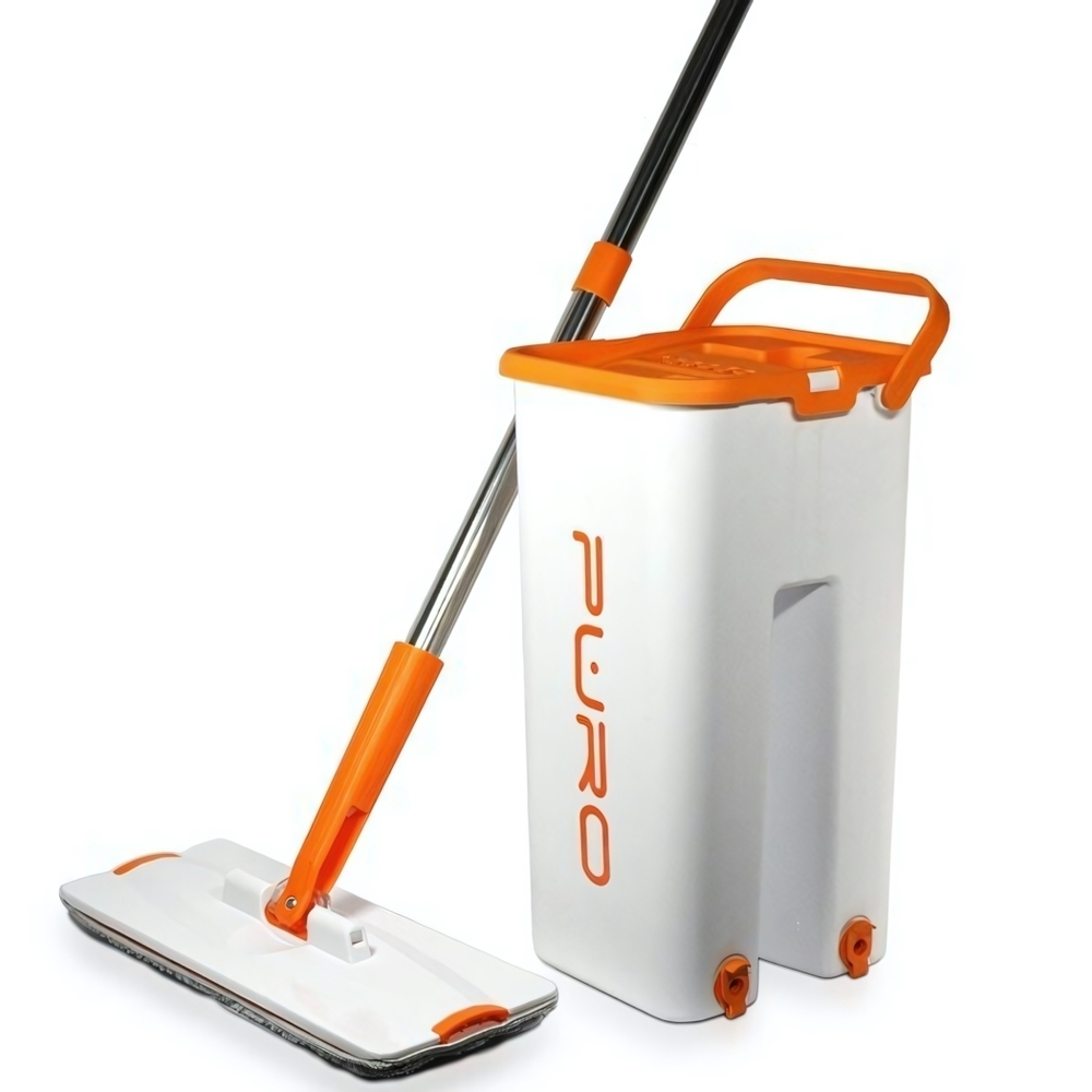 Набор для уборки PURO MINI 6 л. (ведро с отжимом + швабра + 3 насадки) в инд. упаковке цвет белый