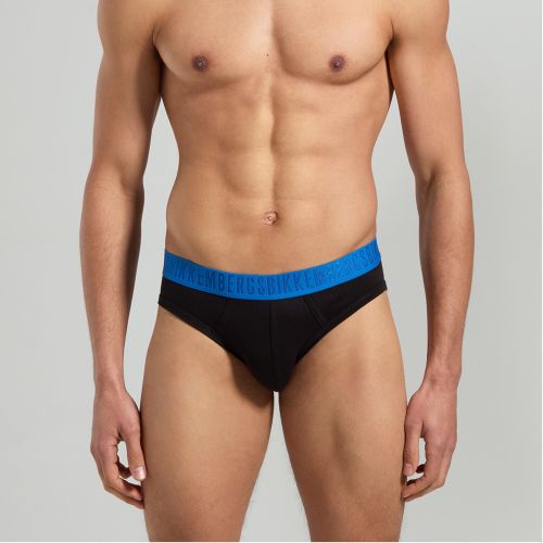 Мужские трусы брифы (белый, синий, черный) набор 3 в 1 Bikkembergs FASHION BICOLOR BKK1USP04TR