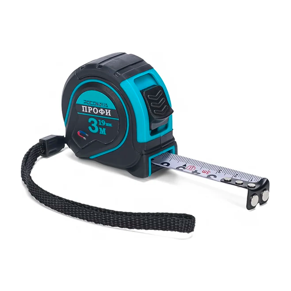 Рулетка в обр.корпусе ПРОФИ с магнитом (3,0 м; 19 мм) "РОСОМАХА" (602319)