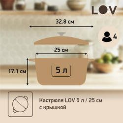 Кастрюля с крышкой Tefal LOV 25 см E2590404