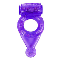 Фиолетовое эрекционное виброкольцо с шипиками Bior Toys Erowoman-Eroman EE-10271