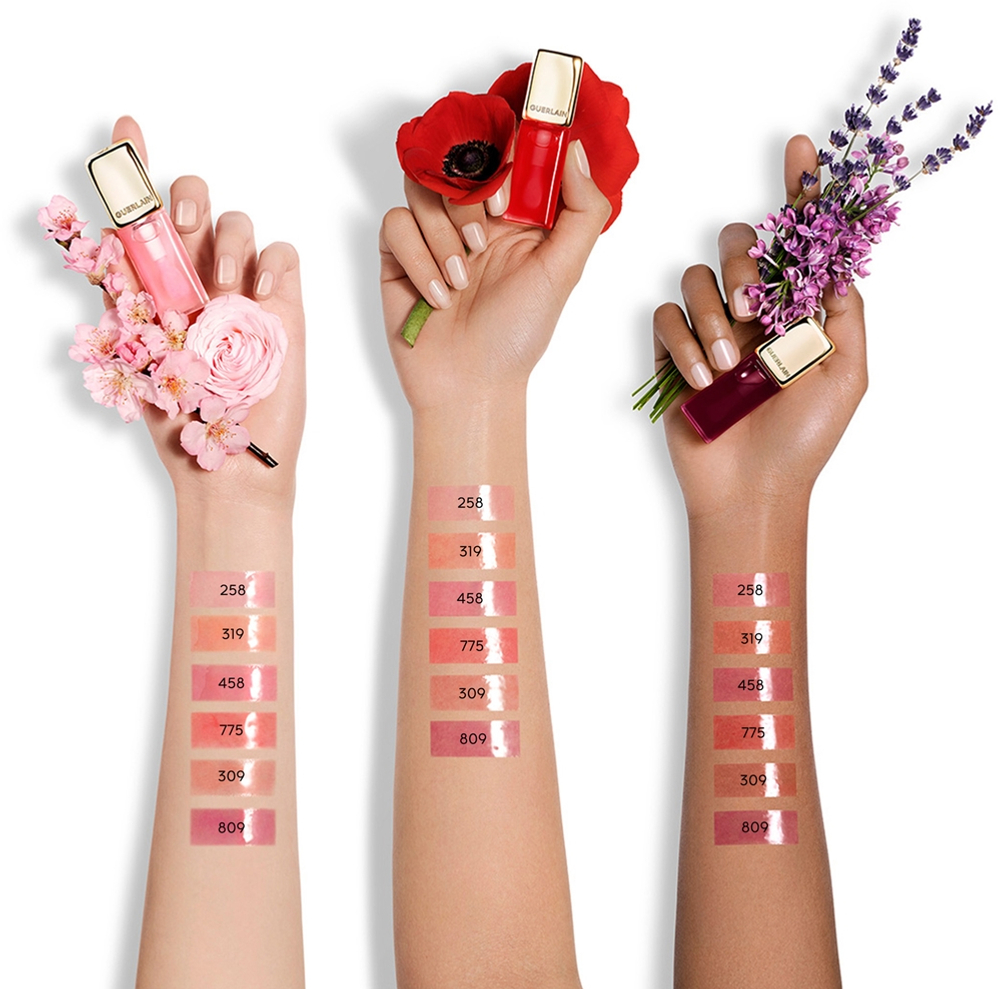 GUERLAIN KissKiss Bee Glow Oil - Блеск для губ с медом оттенок 775 Poppy Glow, 9 ml