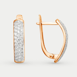 Серьги женские с фианитами из красного золота 585 пробы (арт. 000502-1102)