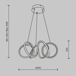 Люстра светодиодная Maytoni Curve MOD241PL-L60BK
