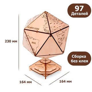 Деревянный конструктор Глобус Икосаэдр с секретом (EWA)