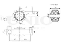 Сайлентблок задний левый переднего нижнего рычага UNIO RMP-20561
