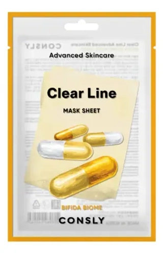 Тканевая маска с пробиотиками CONSLY Clear Line Advanced Skincare Bifida Biome Mask Sheet