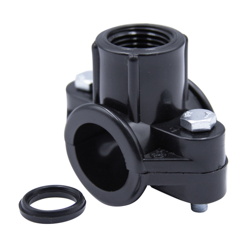 Седелка ПЭ с внут. труб. резьбой 25 - 1/2"  2 болта (обж.) SPEKTR