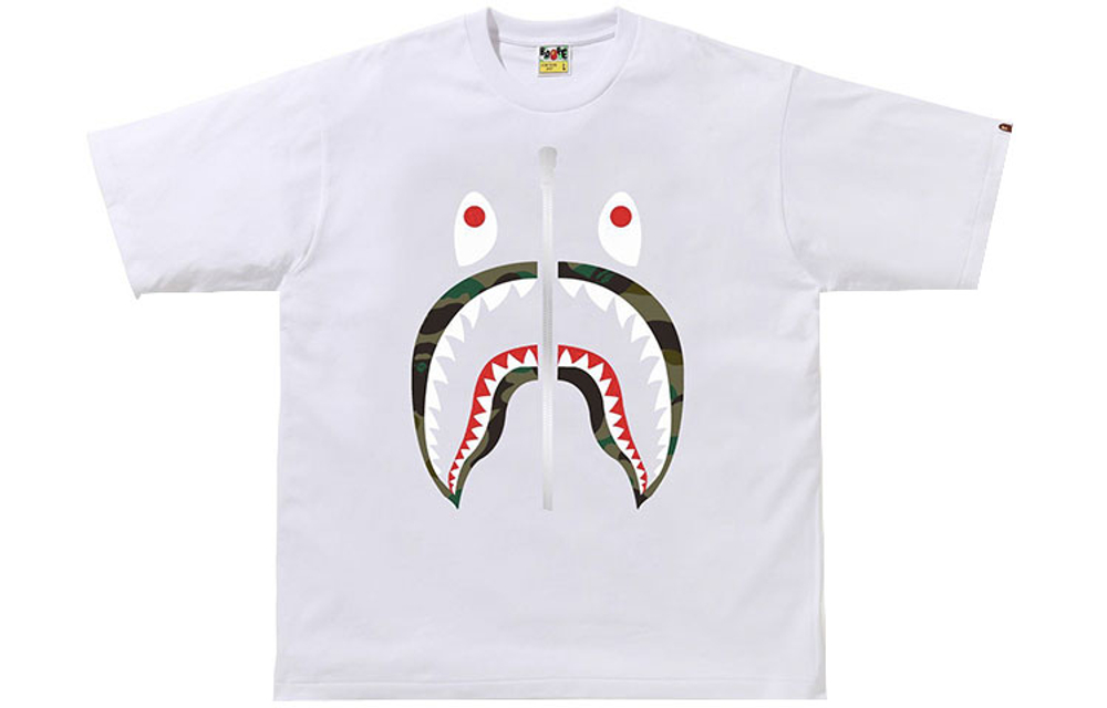A Bathing Ape 1st Camo Shark Tee Ss22 белый коричневый